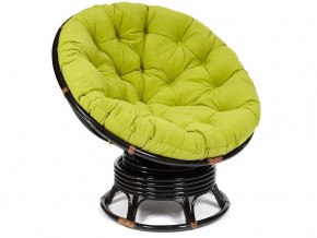 Кресло-качалка Papasan w 23/01 B с подушкой Antique brown, флок Олива в Южноуральске - yuzhnouralsk.magazin-mebel74.ru | фото