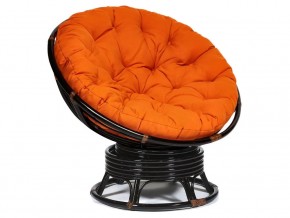 Кресло-качалка Papasan w 23/01 B с подушкой Antique brown, ткань Оранжевый в Южноуральске - yuzhnouralsk.magazin-mebel74.ru | фото