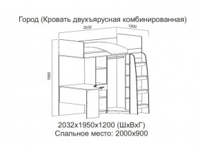 Кровать двухъярусная комбинированная в Южноуральске - yuzhnouralsk.magazin-mebel74.ru | фото